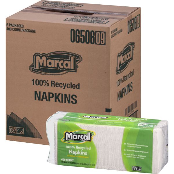 MRC6506CT Marcal 100% Recycled Luncheon Napkins