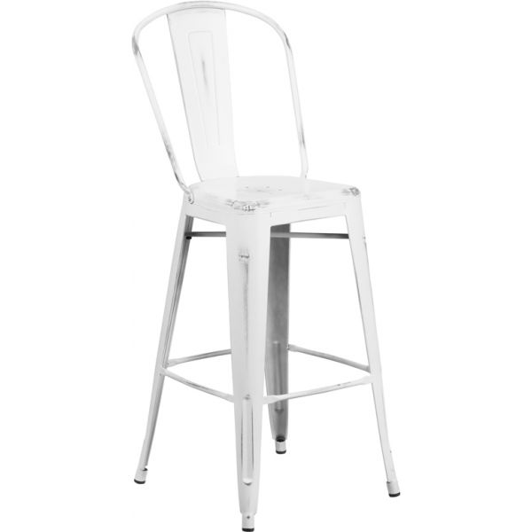 FHFET353430WHGG Flash Furniture 30'' High Indoor-Outdoor Barstool with Back