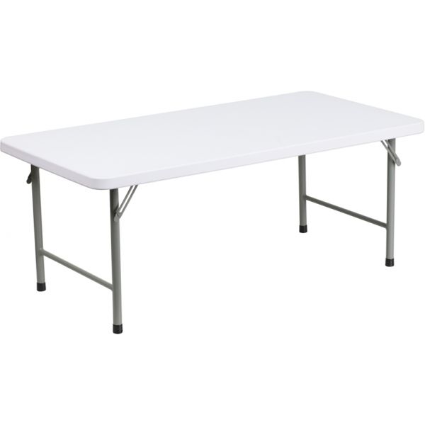 FHFRB2448KIDGG Flash Furniture 24''W x 48''L x 19''H Kid's Granite White Plastic Folding Table