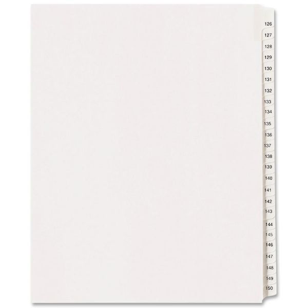 AVE01706 Avery Allstate-Style Legal Exhibit Side Tab Dividers, 25-Tab, 126-150, Letter, White