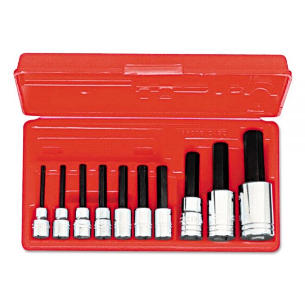 PTO4900MA PROTO 10-Piece Hex-Bit Socket Set, Metric, 3/8" Drive, 1/2" Drive, 4mm to 17mm