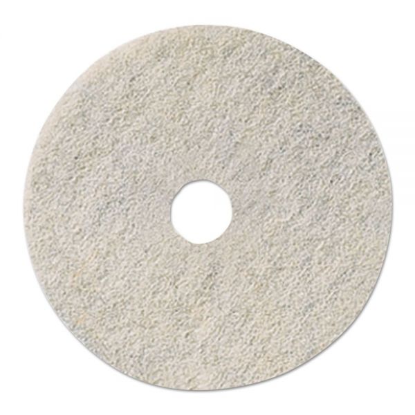 MMM18207 3M Ultra High-Speed Natural Blend Floor Burnishing Pads 3300, 17" Dia., White, 5/CT