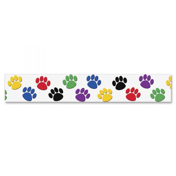 TCR4641 Colorful Paw Prints Border Trim