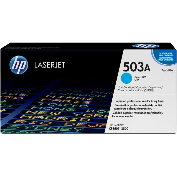 HEWQ7581A HP 503A, (Q7581A) Cyan Original LaserJet Toner Cartridge