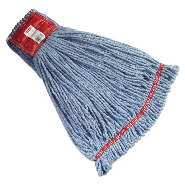 RCPA253GRE Rubbermaid Commercial Web Foot Wet Mop Heads, Shrinkless, Cotton/Synthetic, Green, Large, 6/Carton