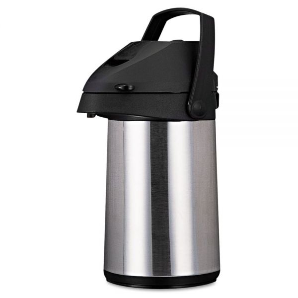 OGFCPAP22 Coffee Pro Direct Brew/Serve Insulated Airpot with Carry Handle, 2200mL, Stainless Steel