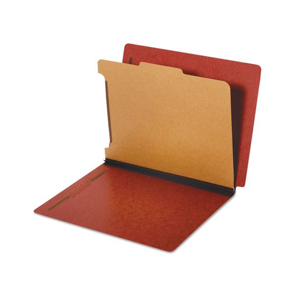 PFX24855 Pendaflex Dual Tab Classification Folder, 2 Sections, Top/End Tab, Letter, Red, 10/BX