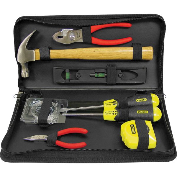 BOS92680 Stanley General Repair 8 Piece Tool Kit in Water-Resistant Black Zippered Case