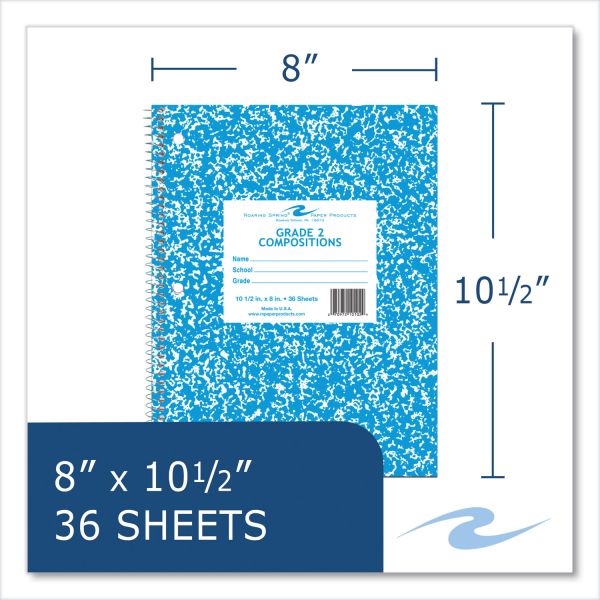 Roaring Spring Wirebound Grade School Composition Notebook, Grade 2 ...