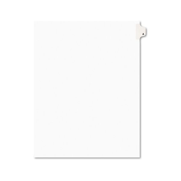 AVE01401 Avery Avery-Style Legal Exhibit Side Tab Dividers, 1-Tab, Title A, Ltr, White, 25/PK