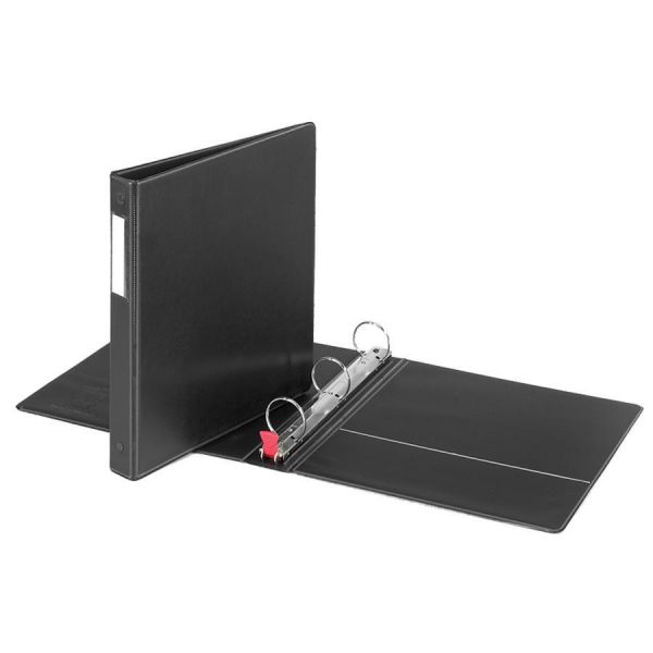CRD18812 Cardinal Premier Easy Open Locking 3-Ring Binder, 1" Capacity, Round Ring, Black