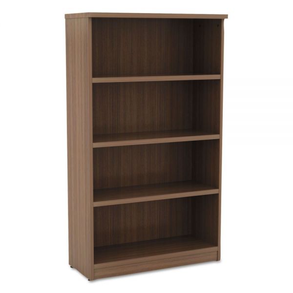 ALEVA635632WA Alera Valencia Series Bookcase, Four-Shelf, 31 3/4w x 14d x 55h, Modern Walnut