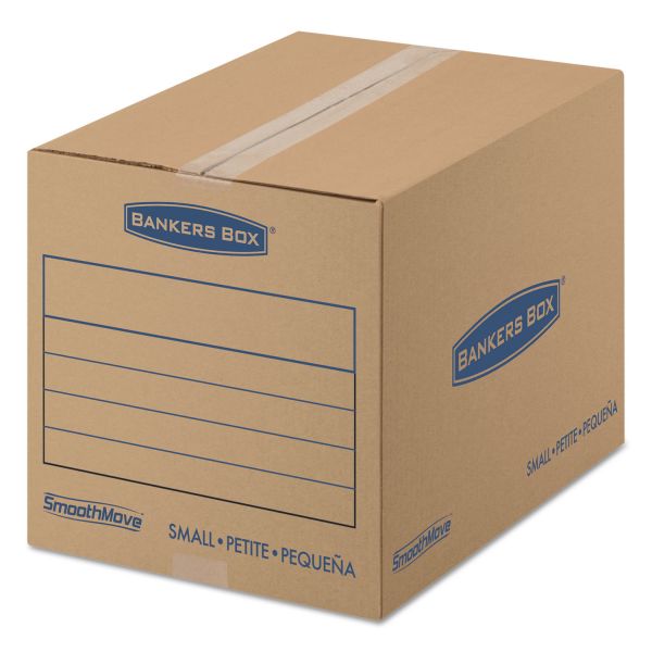 FEL7713801 Bankers Box SmoothMove Basic Small Moving Boxes, 16l x 12w x 12h, Kraft/Blue, 25/Bundle