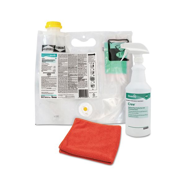 DVO100875413 Diversey Crew Restroom Non-Acid Disinfectant Cleaner, Fresh, 0.12 L Smart Mix Pack