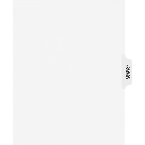 AVE11910 Avery-Style Legal Exhibit Tab Dividers, Table of Contents, White, 25/Set