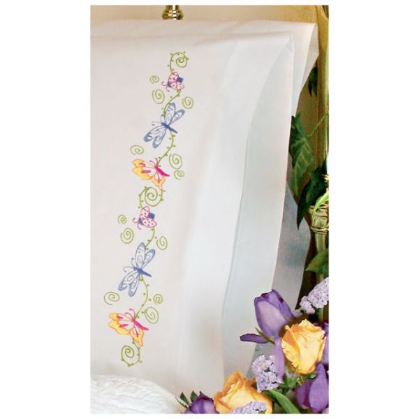 NOTM356036 Dimensions Stamped Embroidery Pillowcases