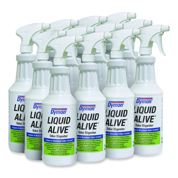 Dymon LIQUID ALIVE Odor Digester, 32 oz Bottle, 12/Carton ...