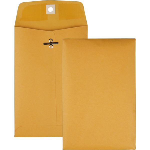 QUA37835 Quality Park Clasp Envelope, 5 x 7 1/2, 28lb, Brown Kraft, 100/Box
