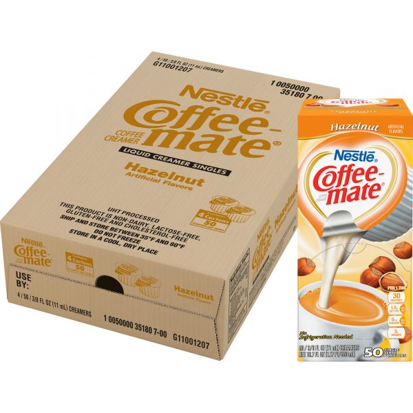NES35180CT Coffee-mate Hazelnut Creamer, .375 oz., 200 Creamers/Carton