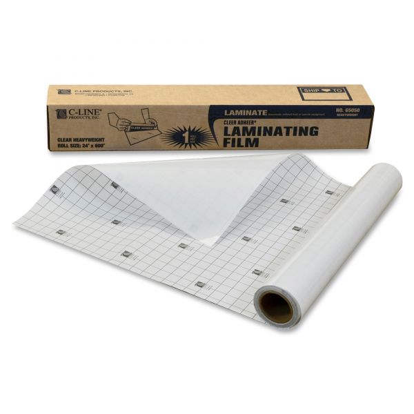 CLI65050 C-Line Cleer Adheer Self-Adhesive Laminating Film, 2 mil, 24" x 50 ft. Roll