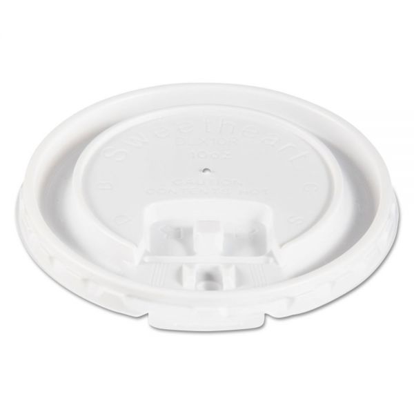 SCCDLX10R Dart Liftbk & Lock Tab Cup Lids for Foam Cups, Fits 10oz Cups, White, 2000/Carton