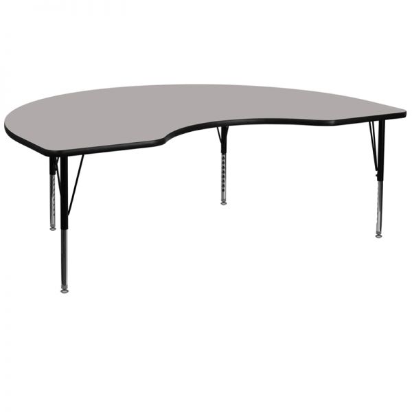 FHFXUA4872KIDNYGYHPGG Flash Furniture Height Adjustable Kidney Shaped Activity Table
