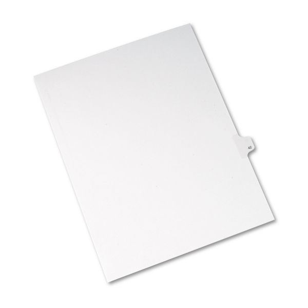 AVE82240 Avery Allstate-Style Legal Exhibit Side Tab Divider, Title: 42, Letter, White, 25/Pack