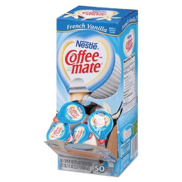NES35170CT Coffee-mate Liquid Coffee Creamer, French Vanilla Flavor 0.375 oz., 200 Creamers/Carton