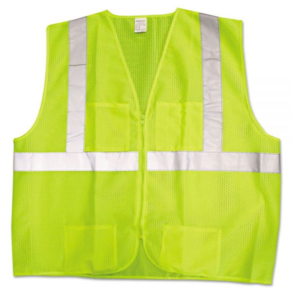 ASC22838 Jackson Safety* ANSI Class 2 Deluxe Style Vests, Lime/Silver, X-Large/2X-Large