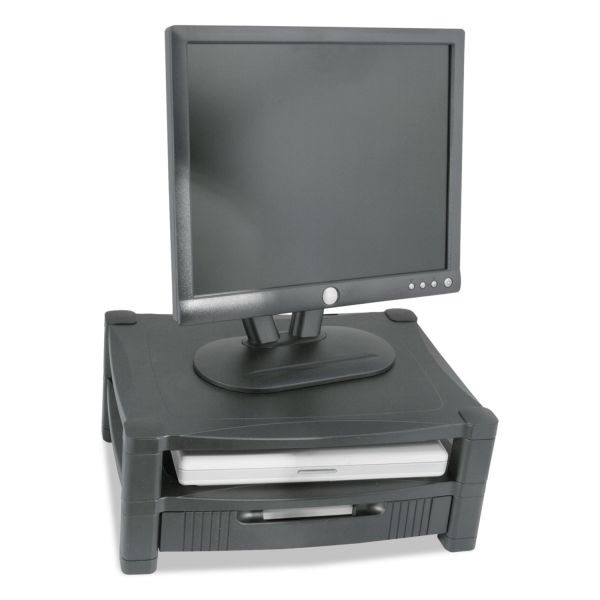 KTKMS480 Kantek Two Level Stand, Removable Drawer, 17 x 13 1/4 x 3-1/2 to 7, Black