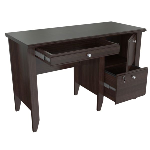 Inval Sherbrook Computer Writing Desk With Locking File Drawer Espresso Officesupply Com