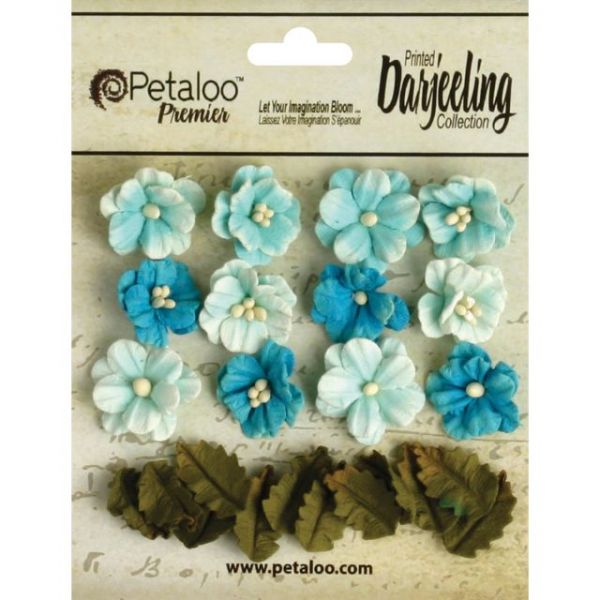 NOTM385396 Darjeeling Teastained Petite Flowers .625" & .875" 24/Pkg