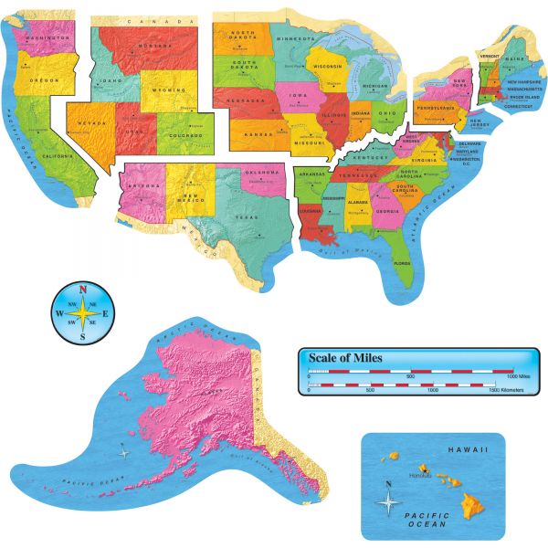 TEP8160 Trend US Map Bulletin Board Set