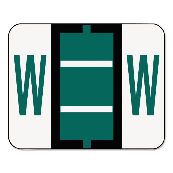 SMD67093 Smead A-Z Color-Coded Bar-Style End Tab Labels, Letter W, Dark Green, 500/Roll