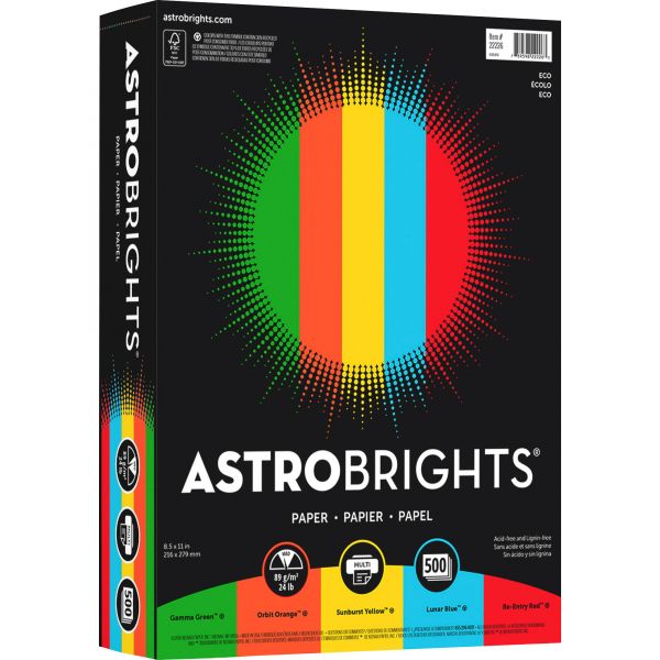 WAU22226 Astrobrights Inkjet, Laser Print Colored Paper