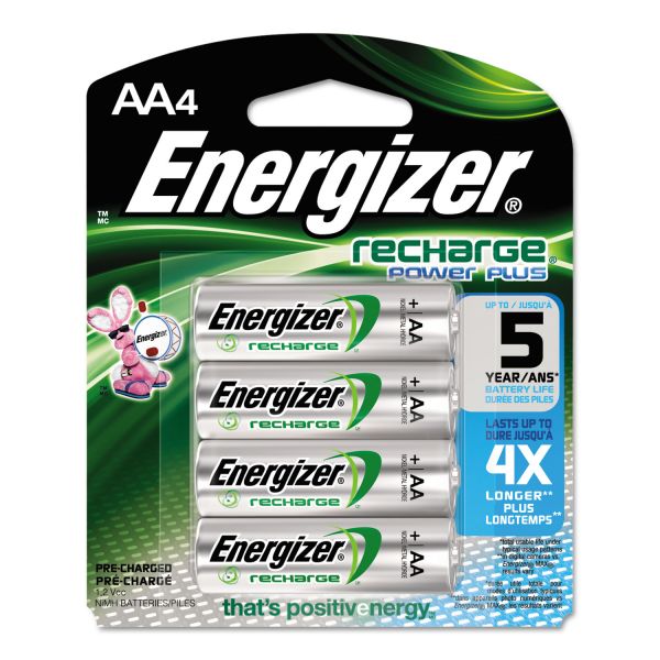 EVENH15BP4 Energizer NiMH Rechargeable Batteries, AA, 4 Batteries/Pack
