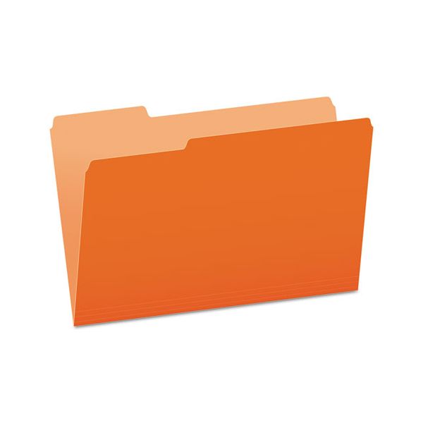PFX15313ORA Pendaflex Colored File Folders, 1/3 Cut Top Tab, Legal, Orange/Light Orange, 100/Box
