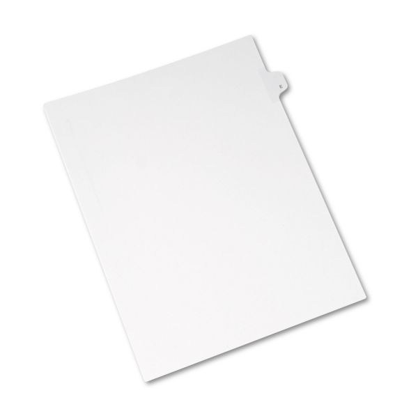 AVE82167 Avery Allstate-Style Legal Exhibit Side Tab Divider, Title: E, Letter, White, 25/Pack