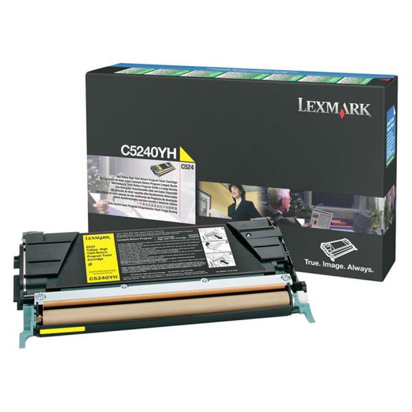 LEXC5240YH Lexmark C5240YH High-Yield Toner, 5000 Page-Yield, Yellow