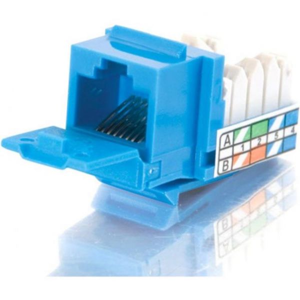 SYNX2209725 C2G 90? Cat5E RJ45 UTP Keystone Jack - Blue
