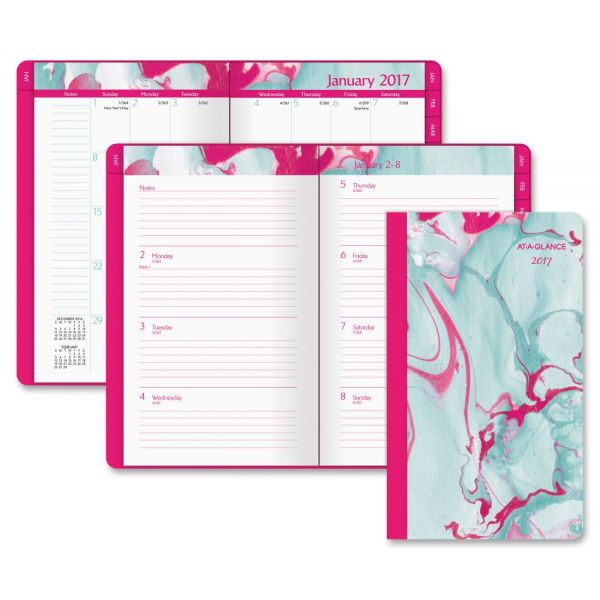 AAG488200 At-A-Glance Paper Marbling Tapebound Weekly/Monthly Planner