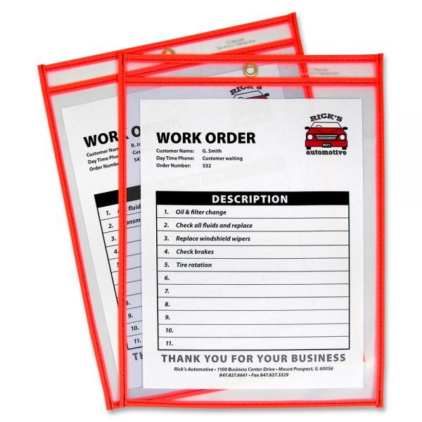 CLI43912 C-Line Colored Stitched Shop Ticket Holder