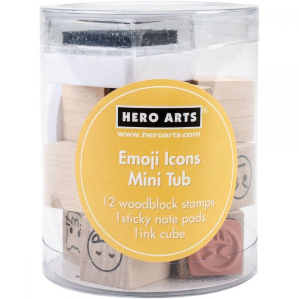 NOTM347004 Hero Arts Mounted Rubber Stamp Mini Tub Set 3.25"X2.5"