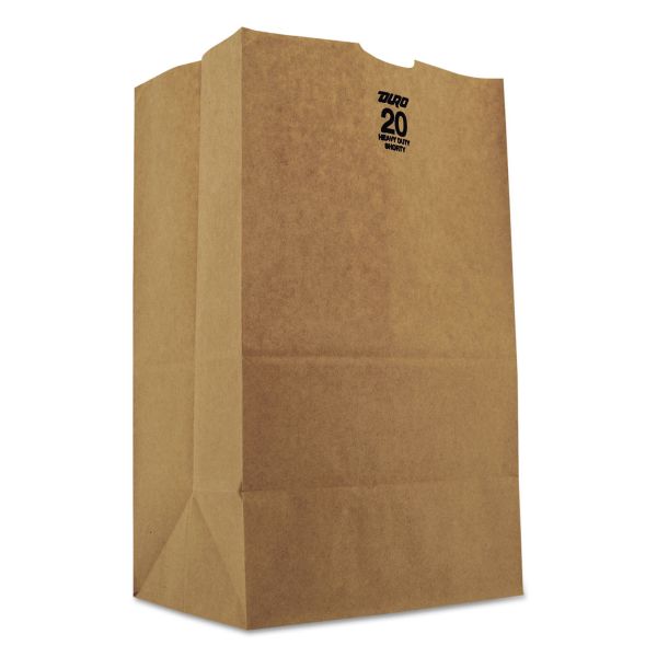 BAGGH20S General #20 Squat Paper Grocery, 50lb Kraft, Heavy-Duty 8 1/4 x5 5/16 x13 3/8, 500 bags