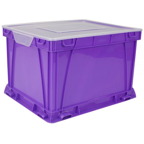 STX62011U03C Storex Storage and Filing Cube, School Purple/Clear (case of 3)