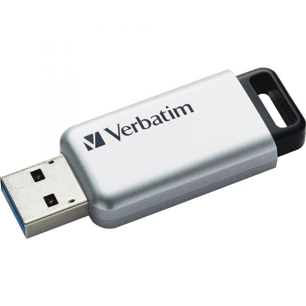 SYNX4357152 Verbatim 64GB Store'n' Go Secure Pro USB 3.0 Flash Drive with AES 256 Hardware Encryption