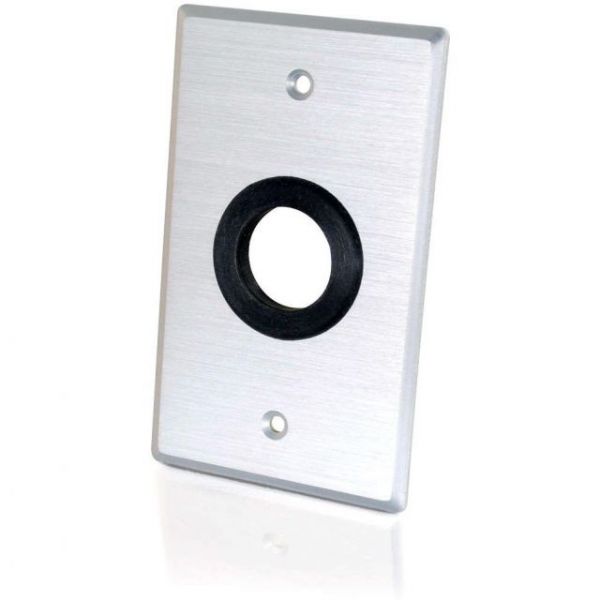SYNX2506588 C2G 1in Grommet Cable Pass Through Single Gang Wall Plate - Brushed Aluminum