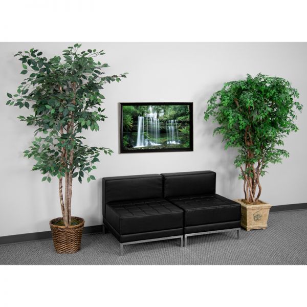 FHFZBIMAGMIDCH2GG Flash Furniture HERCULES Imagination Series Black Leather Lounge Set, 2 Pieces