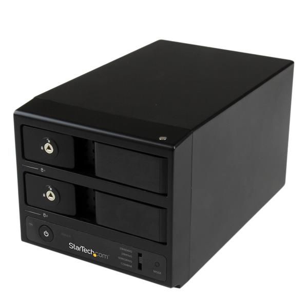 SYNX3935582 StarTech.com USB 3.0 / eSATA Dual-Bay Trayless 3.5" SATA III Hard Drive Enclosure with UASP - 2-Bay SATA 6 Gbps Hot-Swap HDD Enclosure