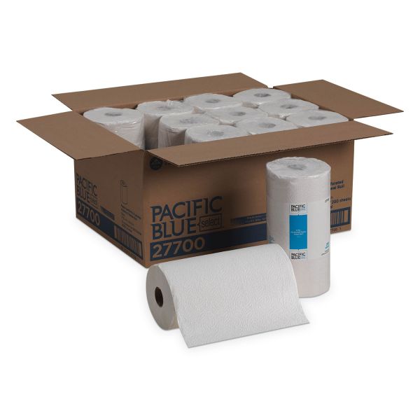 GPC27700 Georgia Pacific Professional Pacific Blue Select Perforated Paper Towel, 8 4/5 x 11, 2-Ply, White, 250 Sheets/Roll, 12 Rolls/Carton